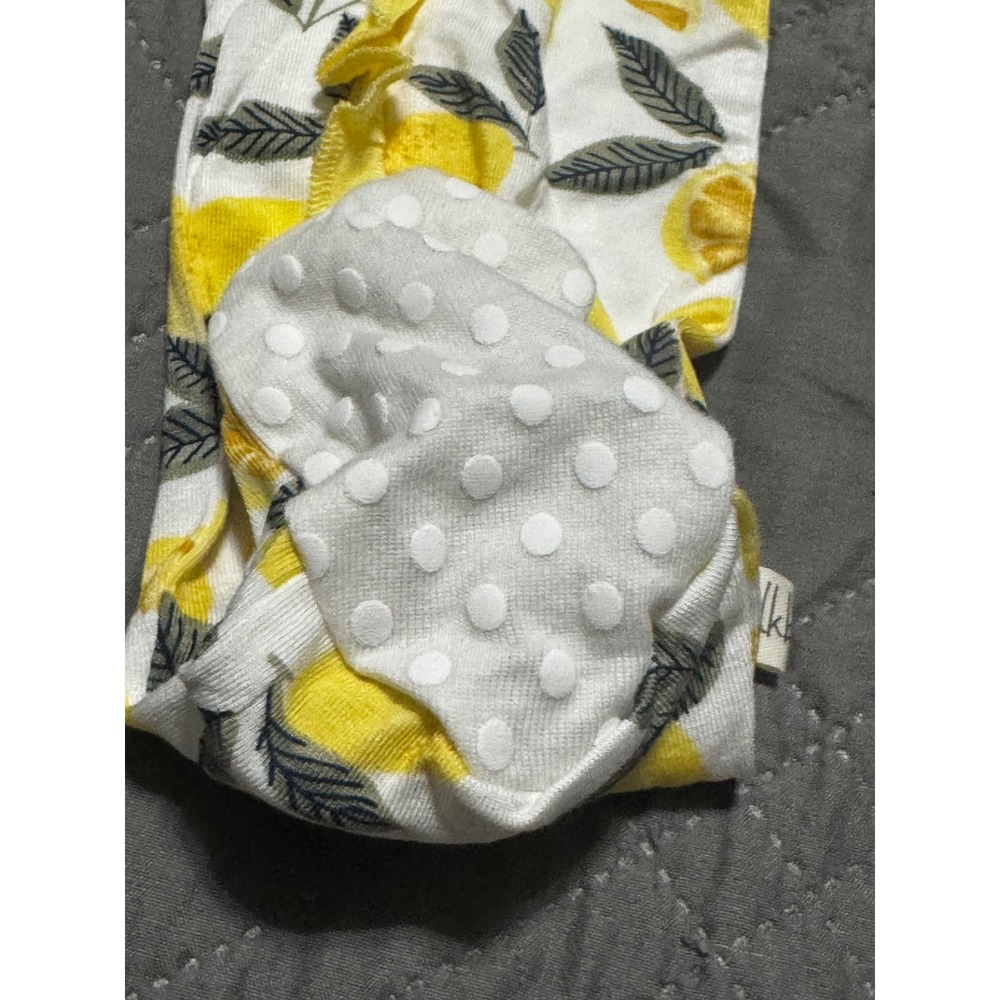 Milkberry Bamboo Lemon Print Footed Pajamas 2-Way Zipper Ruffle Sleeper 18M NEW - Picture 2 of 7